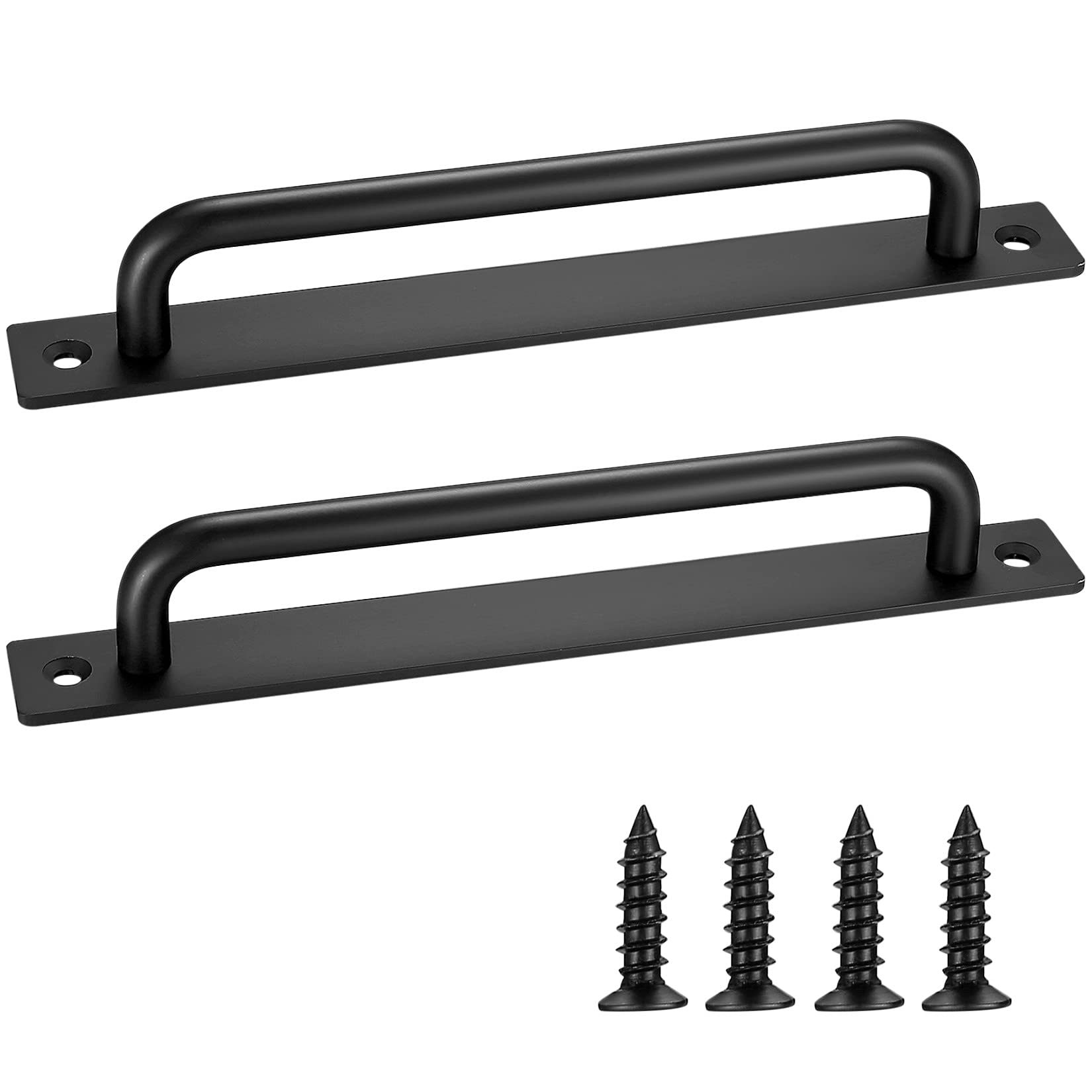 Uchwyt do drzwi 2 szt. Czarny uchwyt do drzwi ze stopu aluminium, ciężki uchwyt do drzwi przesuwnych z 4 śrubami, czarny, 244 mm