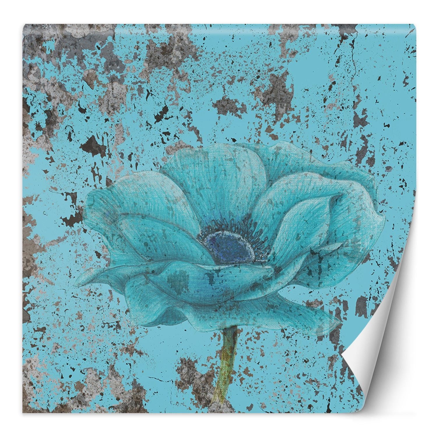 Fototapeta, Turkusowy kwiat shabby chic 200x200