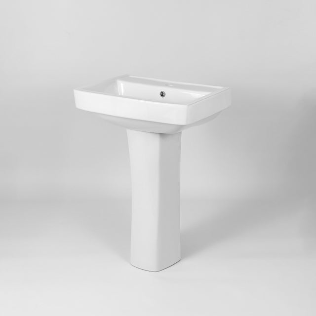 Lavabo avec colonne en céramique 44 x 56 CM Blanc VEGAS – LPP