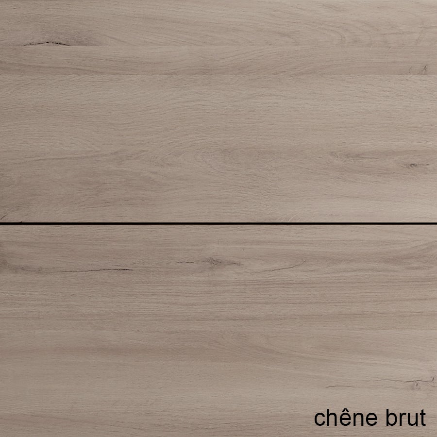 Meuble de salle de bain vasque déportée - 2 tiroirs - PRADO et miroir Led STAM - oak (chêne brut) - 100cm - 5
