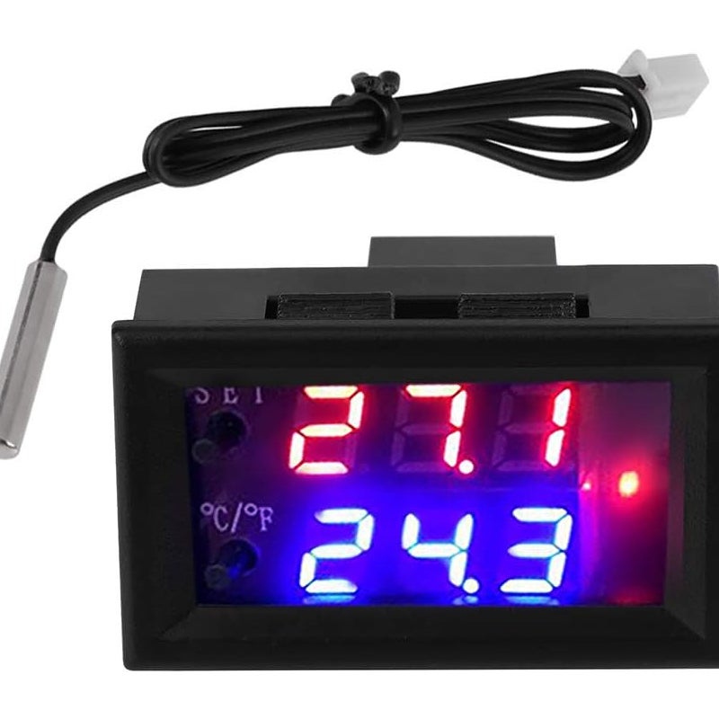 Regulator temperatury, uniwersalny cyfrowy regulator temperatury DC 12V z czujnikiem, termostaty domowe z czujnikiem