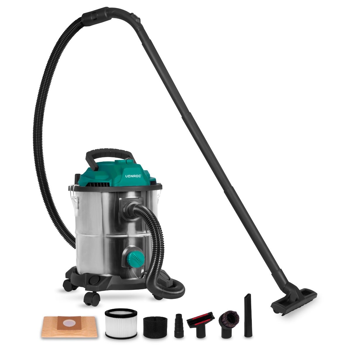 Aspirateur à eau et poussière VONROC 1400W avec réservoir de 20L