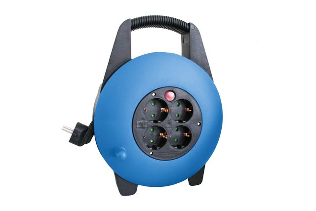 as - Schwabe Scatola cavi 15 m H05VV-F 3G1,5 con spina di protezione, 4 prese con contatto di protezione con elevata protezione da contatto, 230 V/16