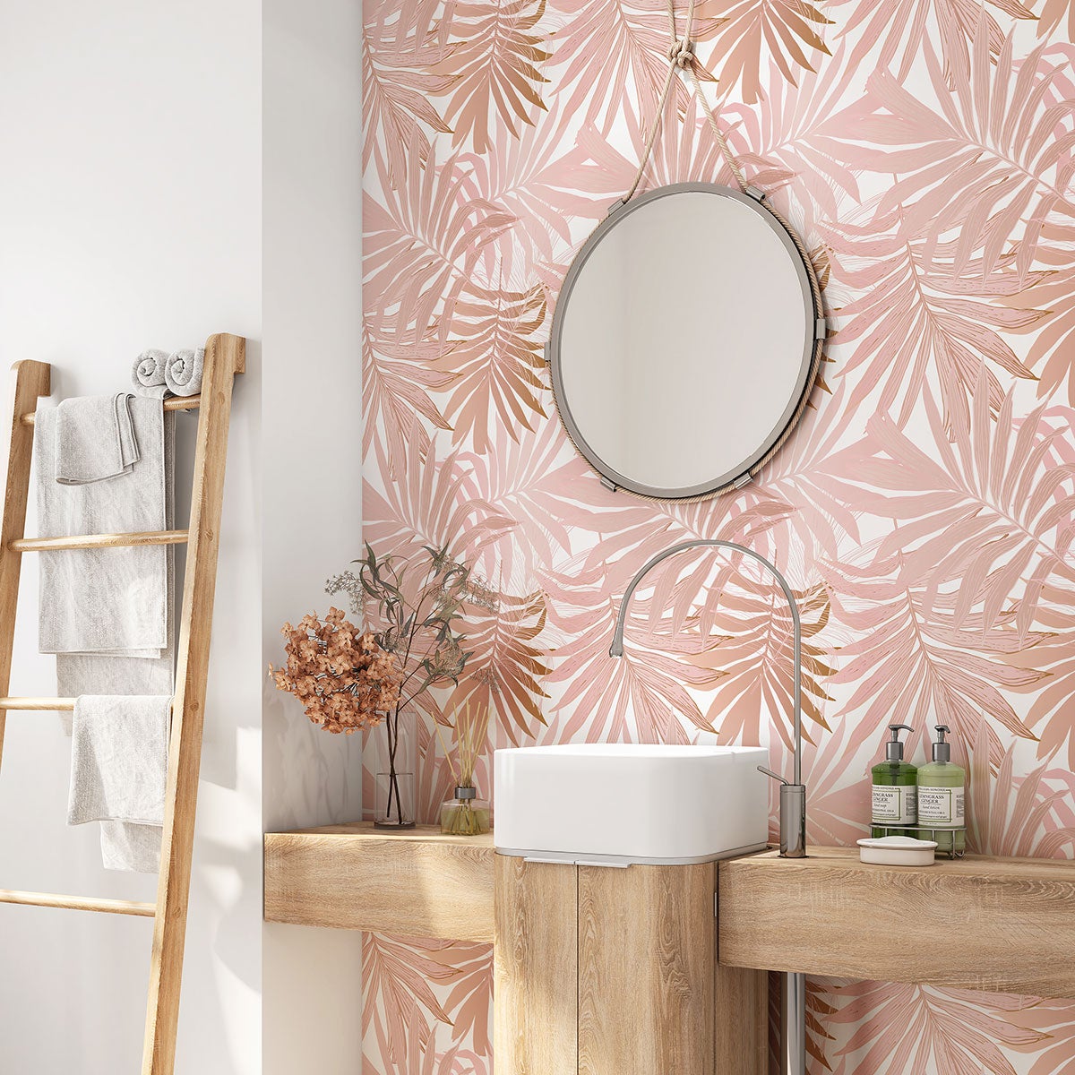 Sticker Mural WC Fleurs Oiseaux - Autocollant Salle De Bain Imperméable - Déco Carrelage Toilettes