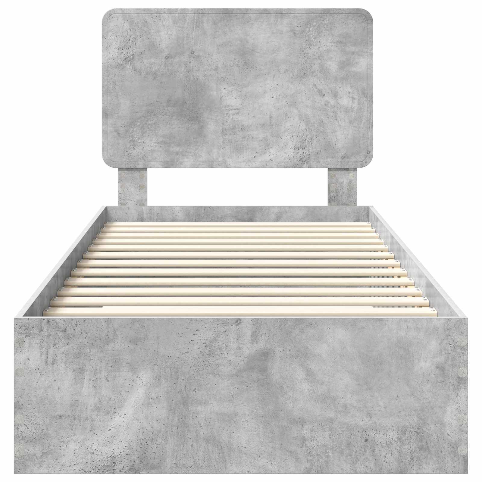 Cadre de lit gris béton 70 x 190 cm panneau de bois - 7