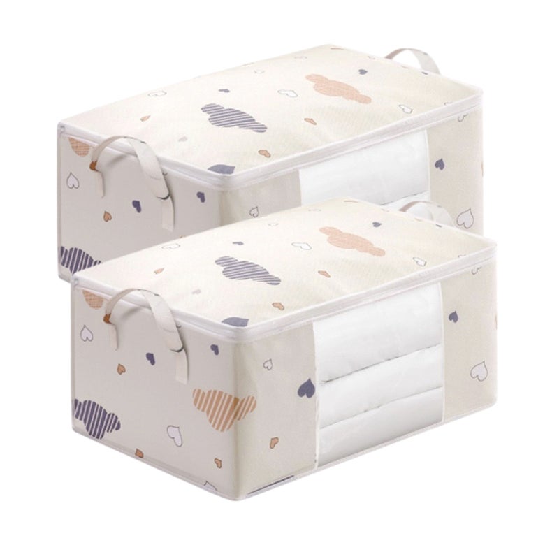 2-częściowy organizer na ubrania, pojemna torba na kołdrę, pudełko na ubrania, pojemnik na pościel, 55 * 35 * 25 cm