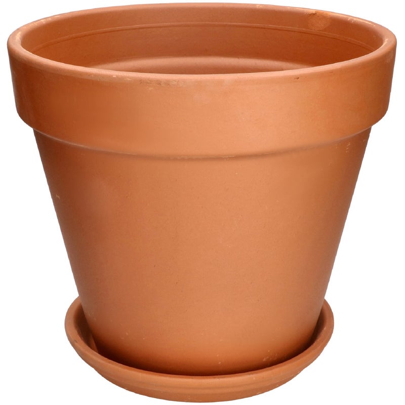 Doniczka donica fi 35cm ceramiczna terakota na kwiaty do ogrodu + podstawka - KOTARBAU