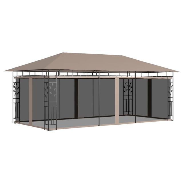 Gazebo da Giardino | Gazebo da Esterno con Zanzariera 6x3x2,73 m Talpa 180 g/m² CFW62294