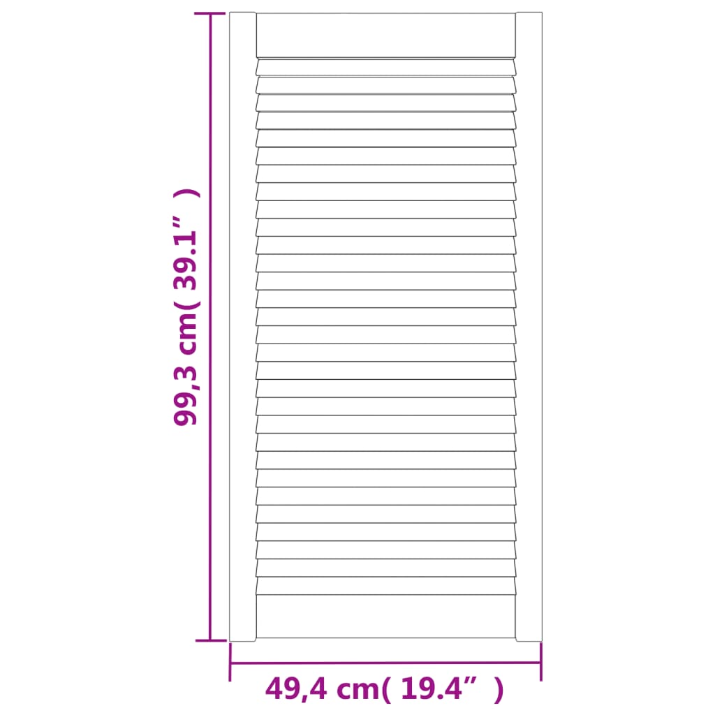 Porte d'armoire à lattes en bois de pin blanc 99,3x49,4 cm - COMFORTXL - 6