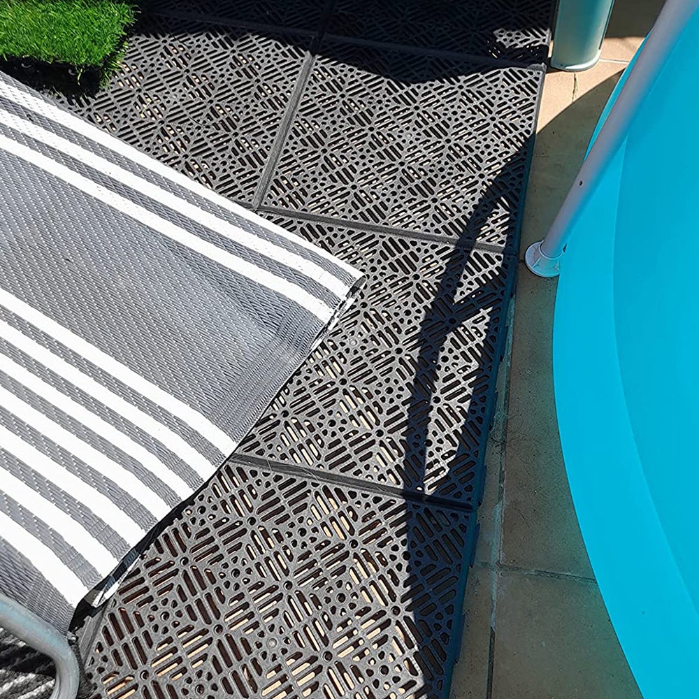Loseta Gris Forja de polipropileno ventilada 30x30x1,5cm - Para suelos de piscinas, terrazas, tarima flotante, césped artificial, perreras - 3