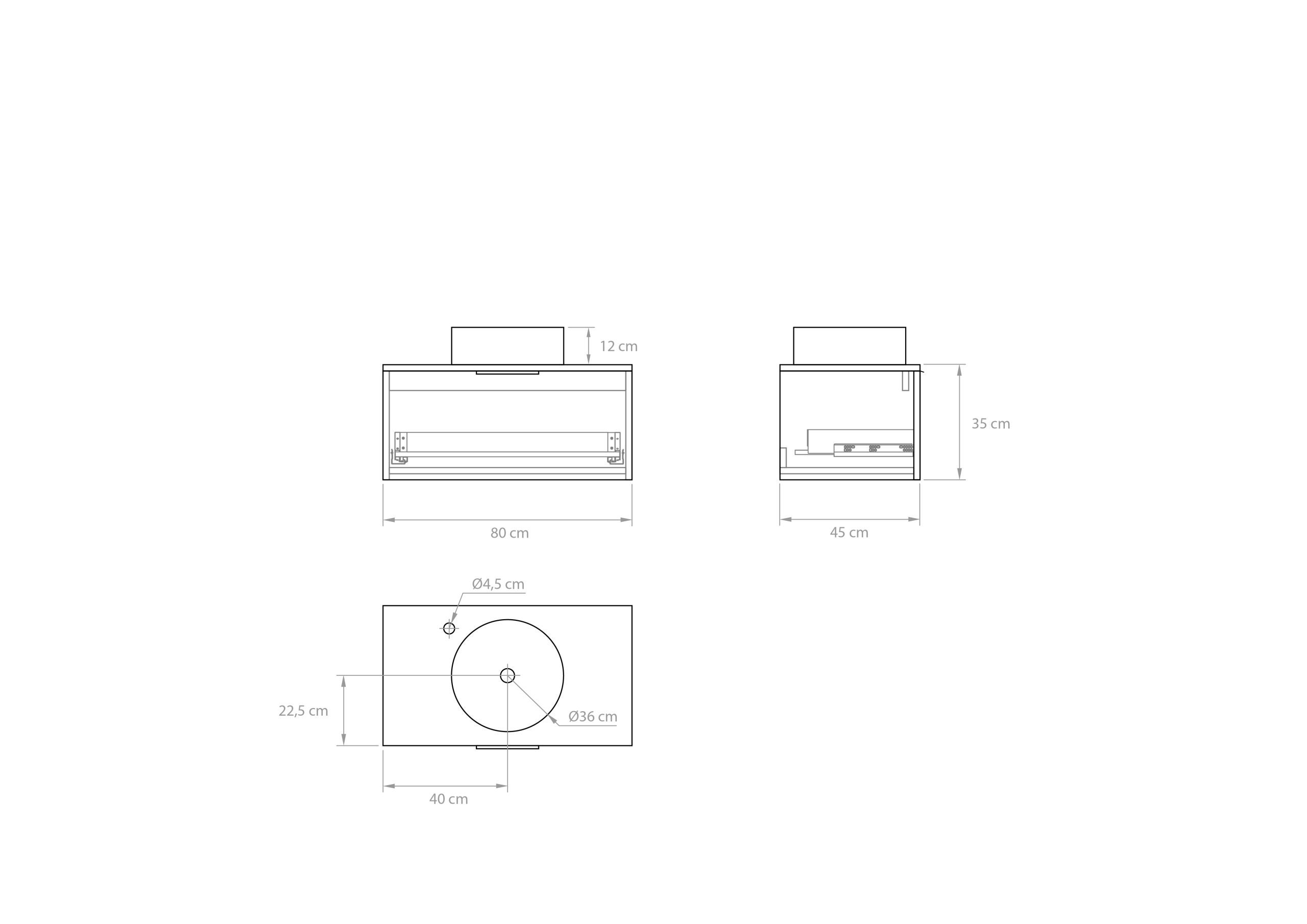 Ensemble de meubles de salle de bain Emene OPOSSÉ Blanc 80 cm + vasque - 6