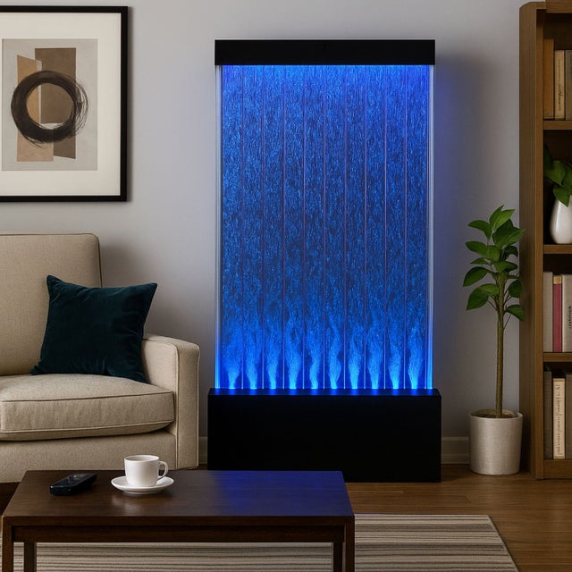 Fontana Zen Con Luce LED Beper - Cascata Per Interni In Resina, Effetto Rilassante Con Pompa Inclusa - Foto 8