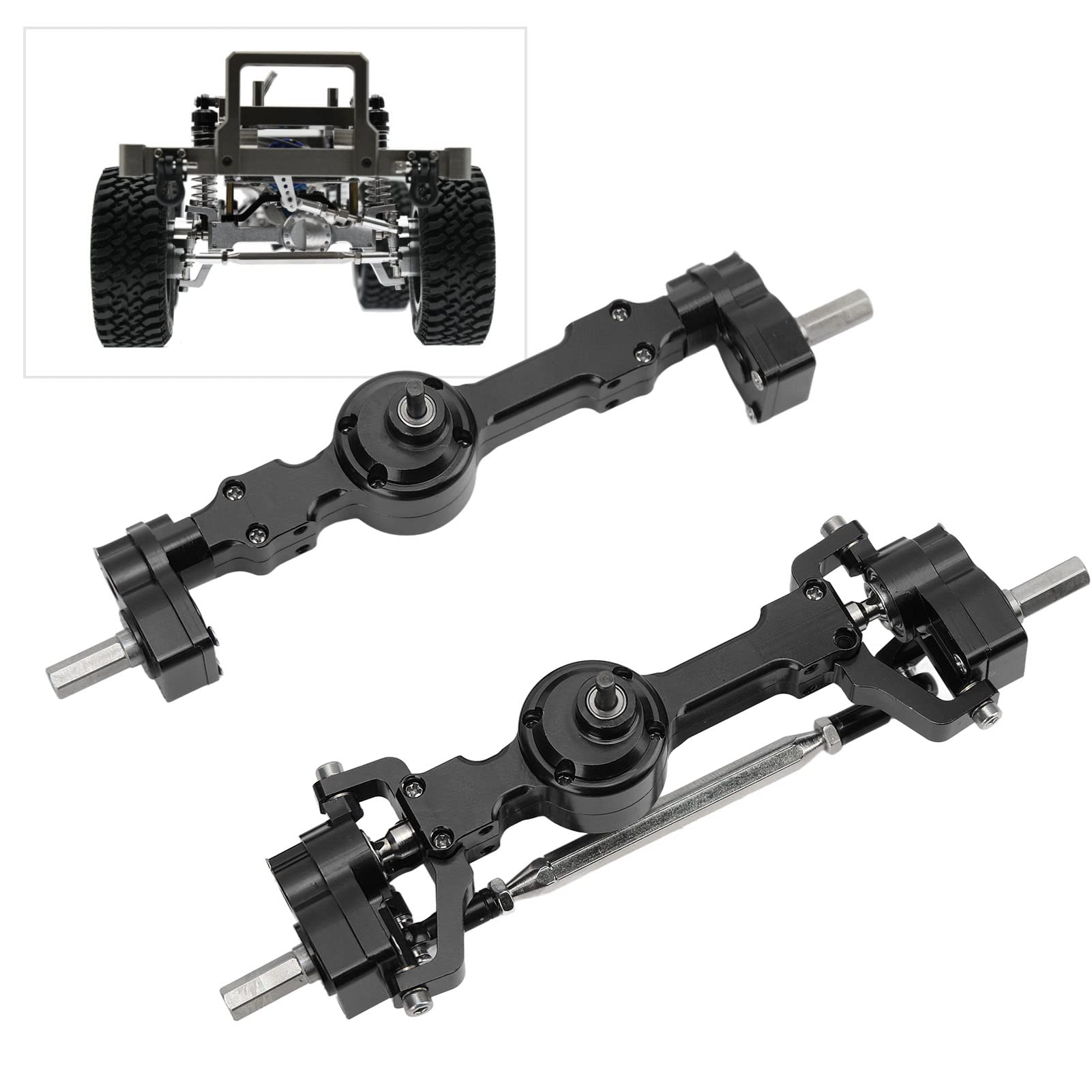 Essieu Crawlers RC Compatible avec MN D90 D91 D96 D99S pour MN-90 pour MN99S 1/12 RC Pièces De Mise À Niveau De Voiture Métal Avant Arrière Pont Essieu Arbre De Transmission