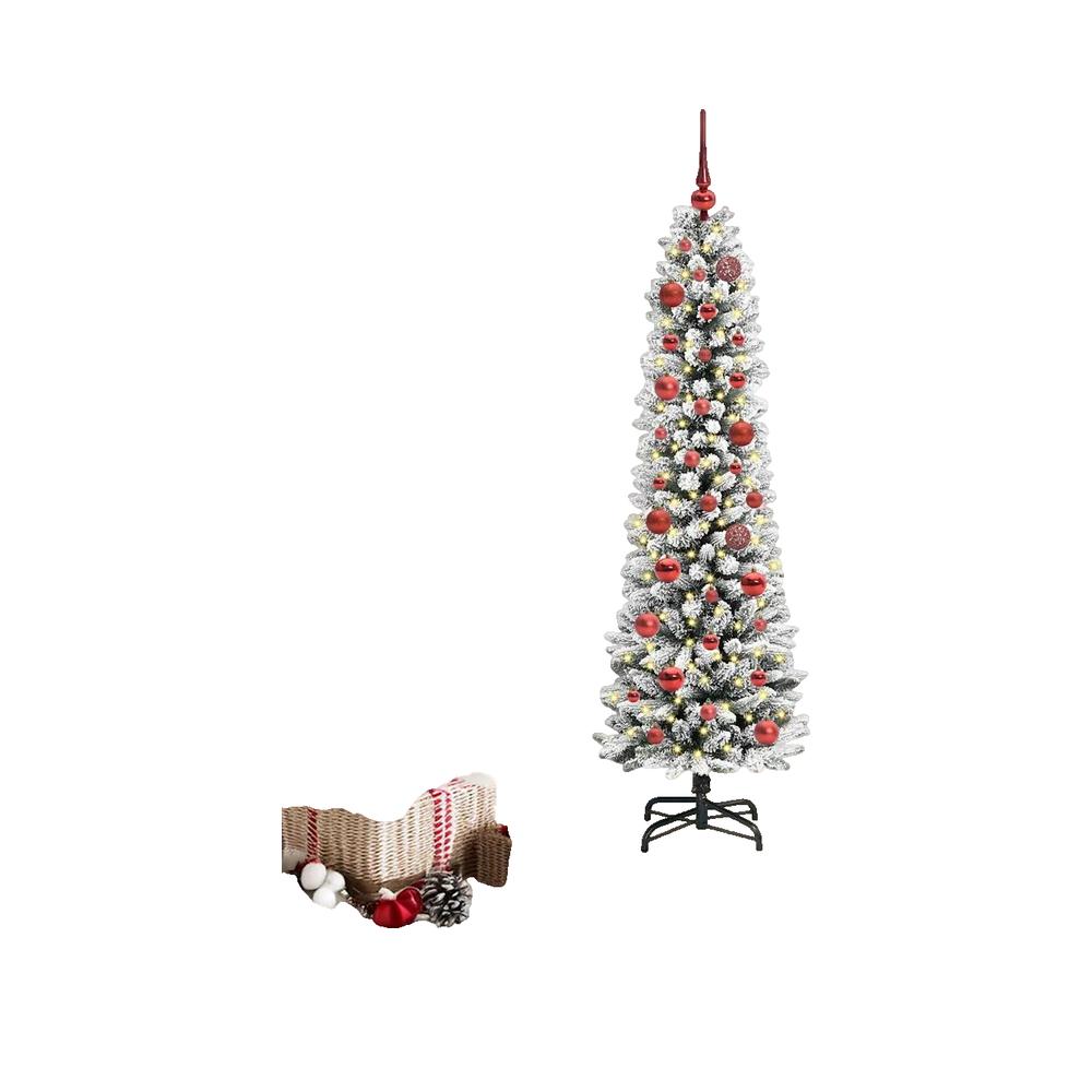 Choinka sztuczna vidaXL 150cm LED zielono-białe 8 trybów migania