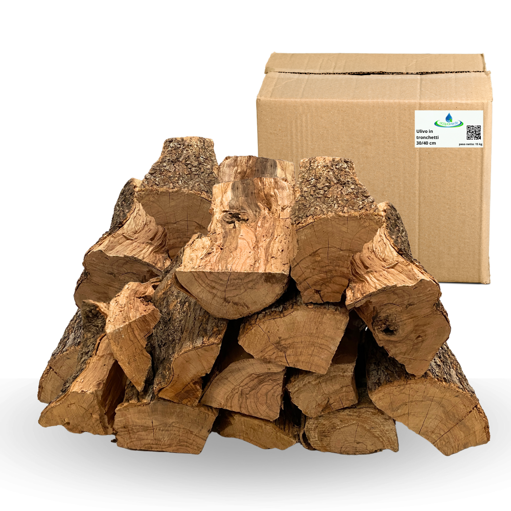 Legna Da Ardere Di Ulivo - Scatole Da 25kg (Totale 100kg) Per Caminetti E Stufe