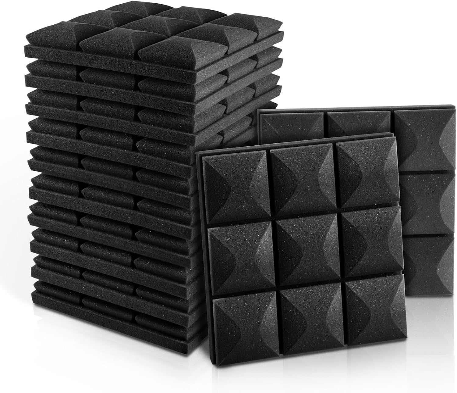 Paquete de 12 paneles de espuma acústica, 5 x 30 x 30 cm, panel acústico, tratamiento acústico para uso doméstico y de oficina.