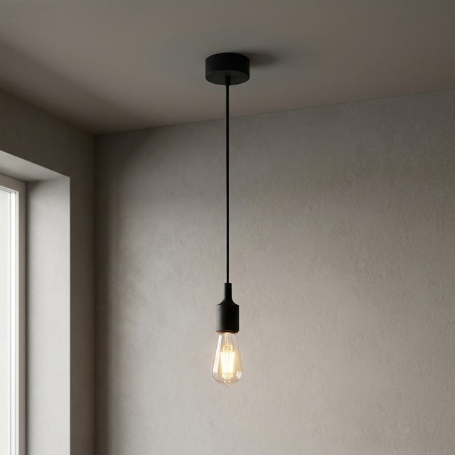 Lampa wisząca Roxy czarna 1xE27x60W tworzywo sztuczne wym:150x8x8cm IP20 Rabalux