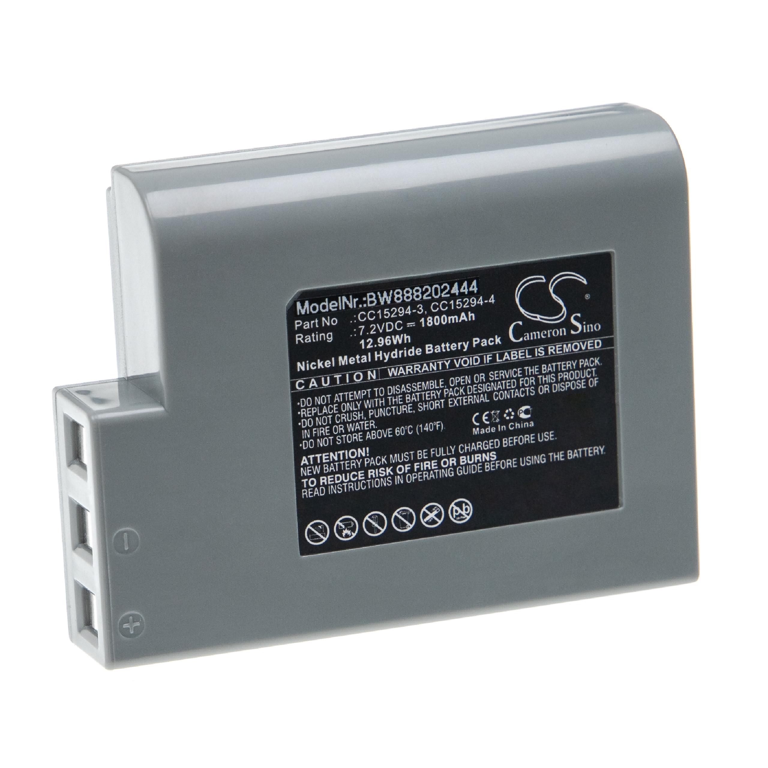 vhbw Batterie remplacement pour Zebra CC15294-3, CC15294-4 pour imprimante, scanner, imprimante d'étiquettes (1800mAh, 7,2V, NiMH) - 3