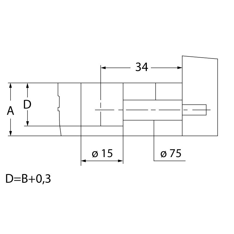 Excentrique ø15 avec colerette - Matériau : Zamac - Collerette : 17 mm - Entraxe : 11,5 mm -TITUS - 3