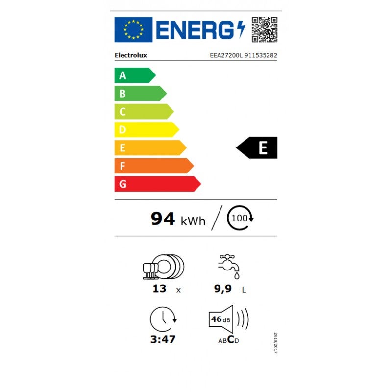Electrolux EEA27200L lave-vaisselle Entièrement intégré 13 couverts E - 8