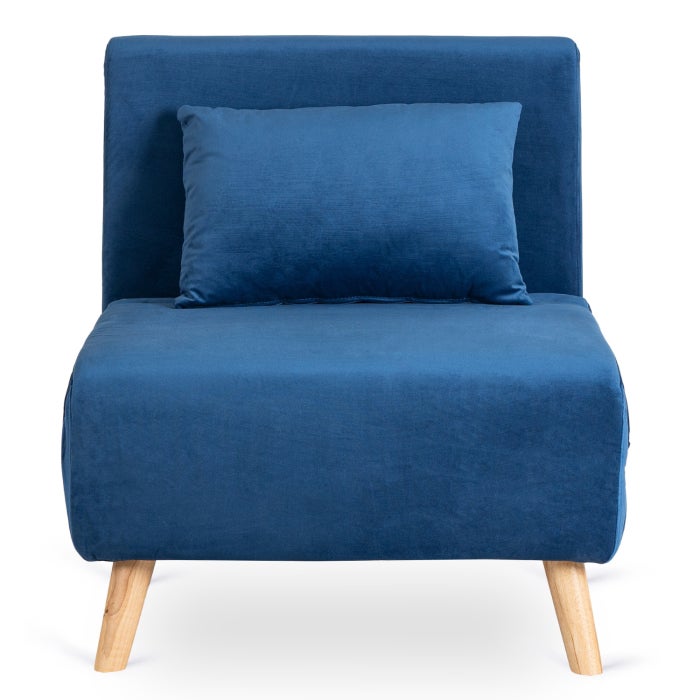 Fotel Rozkładany Do Spania Leżak Łóżko Sofa Jednoosobowa Granatowy MARRY - 3