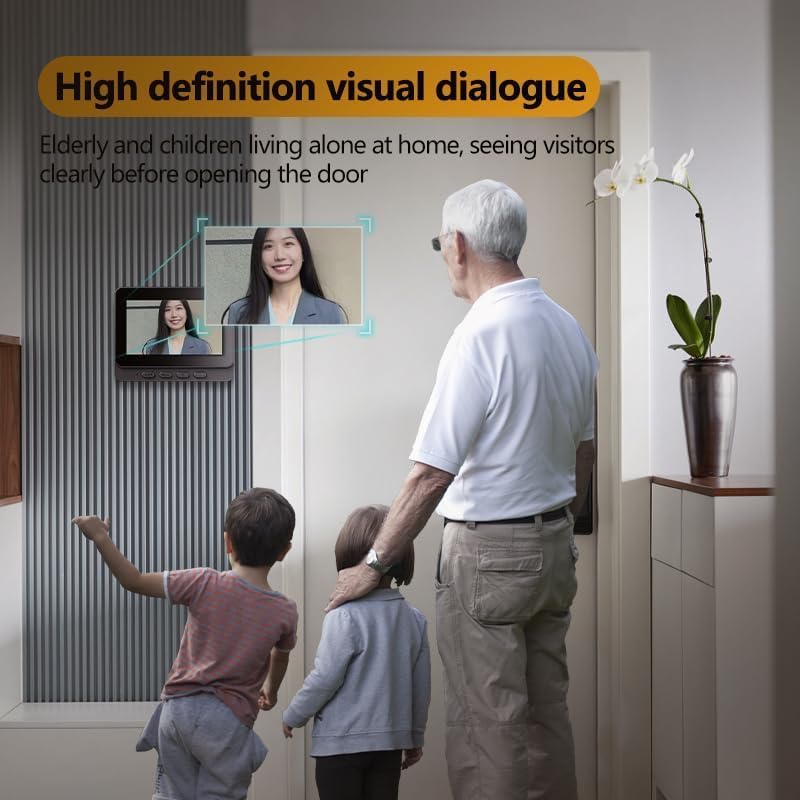 Sonnette Vidéo Sans Fil Extérieure Étanche IP65 - Caméra 1080P HD 170° avec Écran IPS 4.3