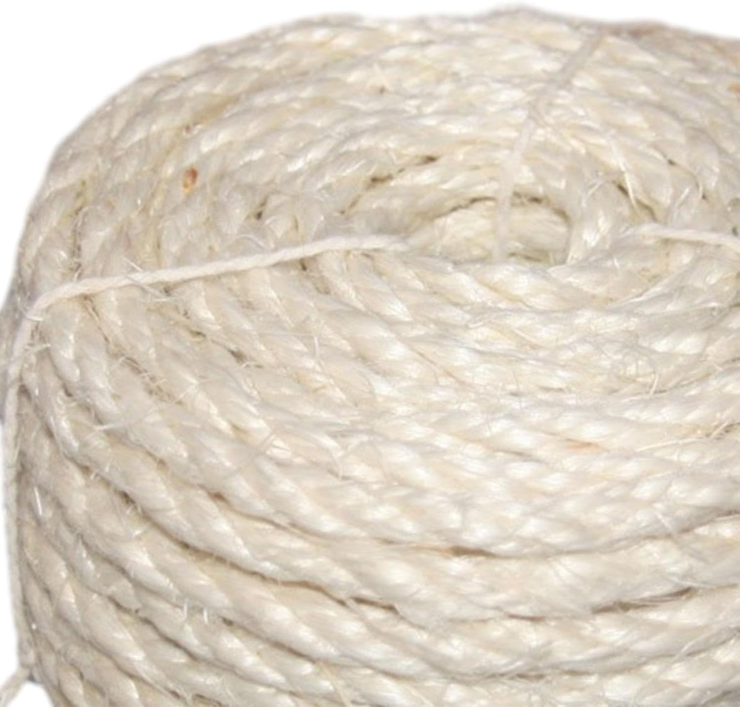 Corda in sisal per tiragraffi, tiragraffi per decorare tiragraffi, casette, giardini, vasi di fiori, 4 mm x 30 m - Bianco - 6