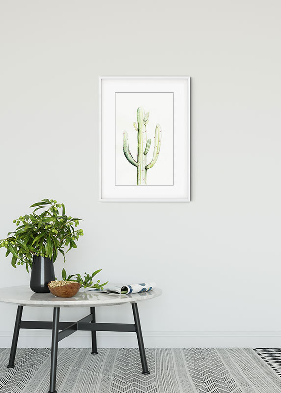 Cartel artístico de komar - saguaro watercolor - talla: 50 x 70 cm