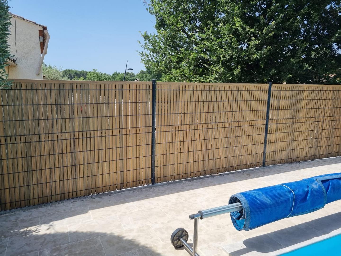 Lamelles d'occultation PVC pour clôtures en panneaux rigides bois 1,03Mx2,5mètres - 4