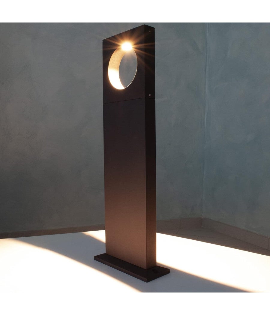 Trade Shop - Lampada Palo Da Giardino A Led Cerchio 50 Cm 12 W Nero Luce 6500k 4000k 3000k Es60 - Bianco Freddo - - 3