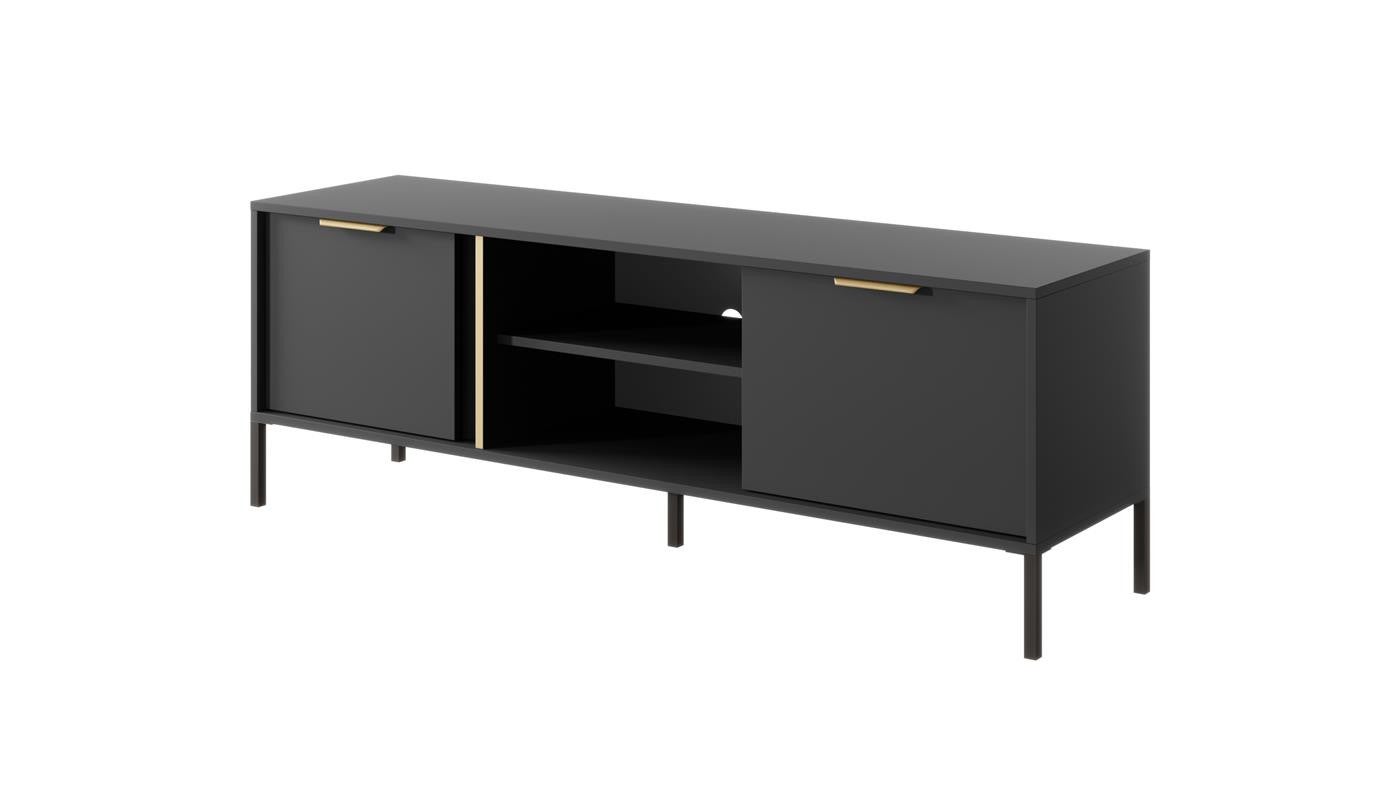 LARS – Szafka RTV antracytowa 153 cm – elegancja i porządek w centrum Twojego salonu