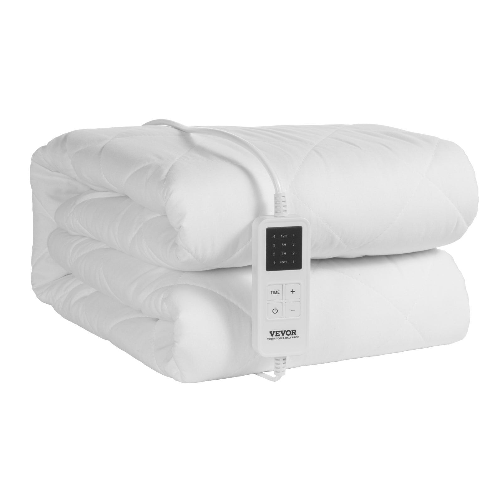Surmatelas Chauffant 150x80 cm,VEVOR Chauffe-lit Électrique en Tissu Brossé avec 4 Niveaux de Chauffage,Minuterie 12H,Sangles Profondes Élastiques - 9