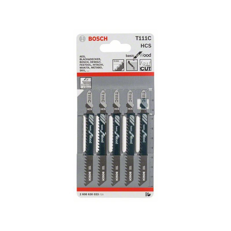 Lot De 15 Lames De Scie Sauteuse T111C TopsTools - Pour Bois, OSB, Contreplaqué - Compatibles Bosch, DeWalt, Makita, Etc.