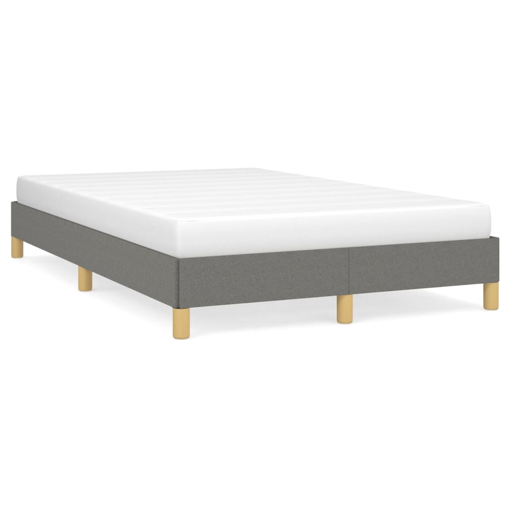 Cadre de lit sans matelas gris foncé 120 x 190 cm tissu - 2
