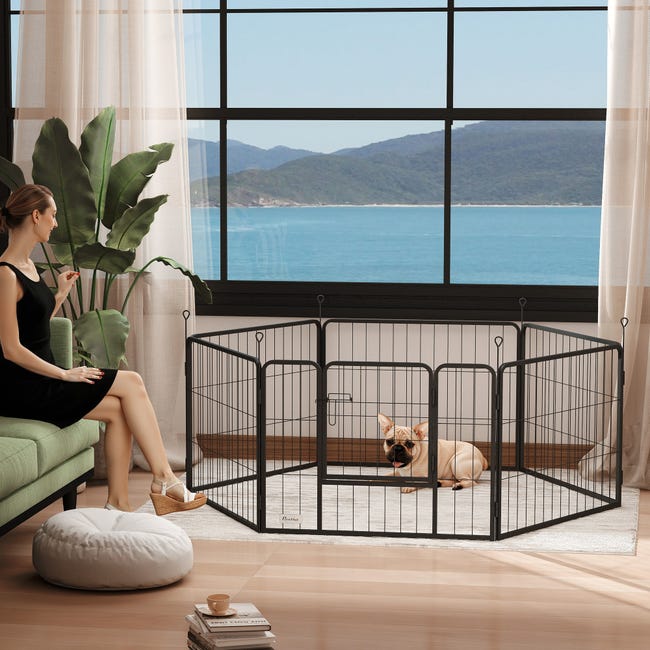 PawHut Recinto Per Cani, Recinto Per Cani 6 Pannelli Con Tetto Modulabile E Pieghevole Recinto Portatile 76h Cm Con~23v5oisvhio00 PawHut Recinto Per Cani, Recinto Per Cani 6 Pannelli Con Tetto Modulabile E Pieghevole Recinto Portatile 76h Cm Con~23v5oisvhio00