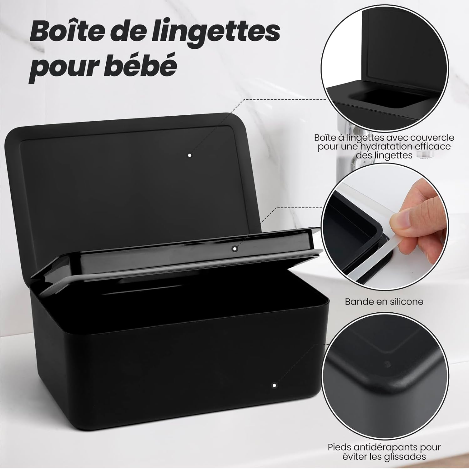Boîte De Lingettes Humides, Boîte à Lingettes Distributeur Pour Bebe Boite Pour Papier Toilette Humide Avec Couvercle Pour Bebe Cuisine Salon Wc 99135451