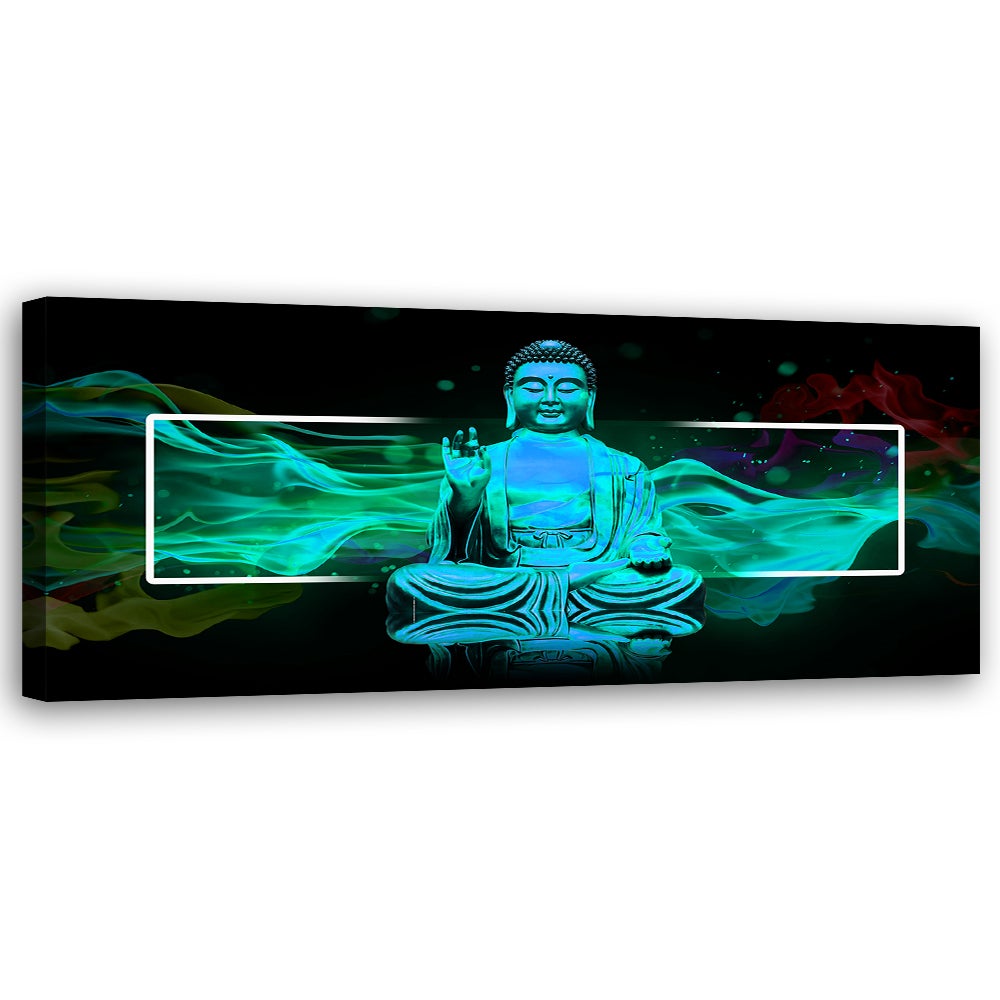 Obraz na płótnie, Turkusowy budda abstrakcja 150x50