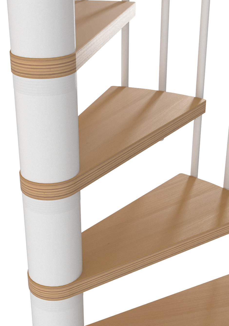 ESCADA EM ESPIRAL CALGARY Ø120cm - 11+1D- FAIA - BRANCO RAL9016 -ALT.280,8CM - SOGEM - 4