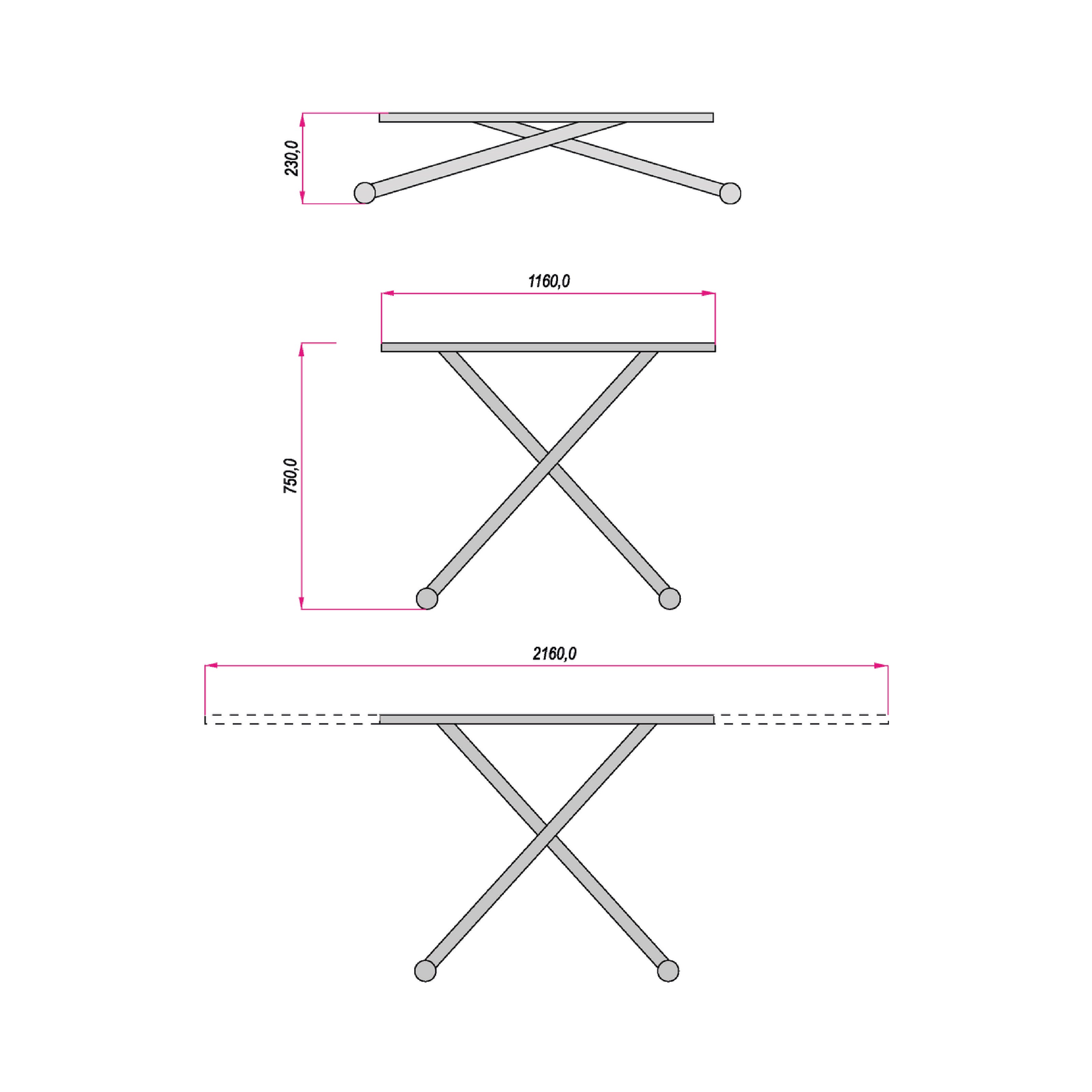 N60 - BASE PARA MESA AJUSTÁVEL E EXTENSÍVEL - 2
