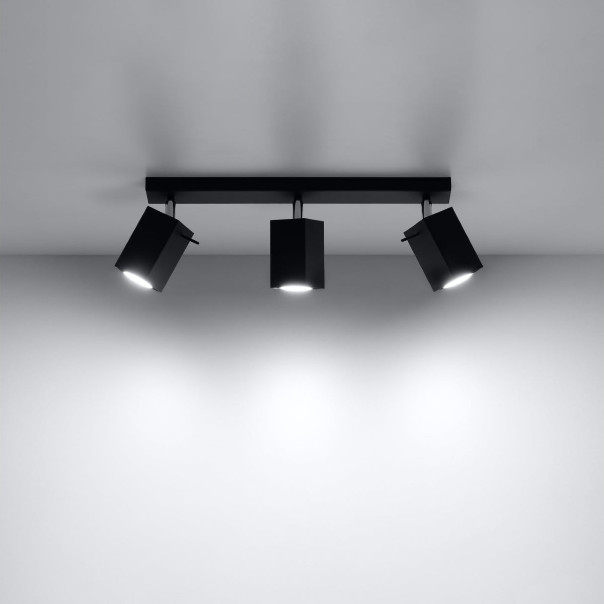 Plafon BRIOW 3 czarny LED 3000K - 45x6x16cm Sollux