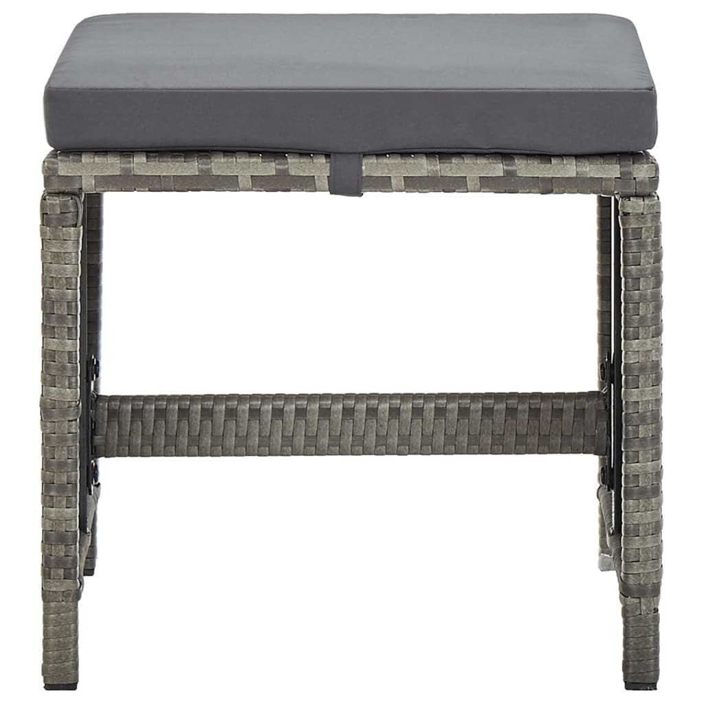 Maison Exclusive - Sgabelli da Giardino 4 pz con Cuscini in Polyrattan Grigio - 3