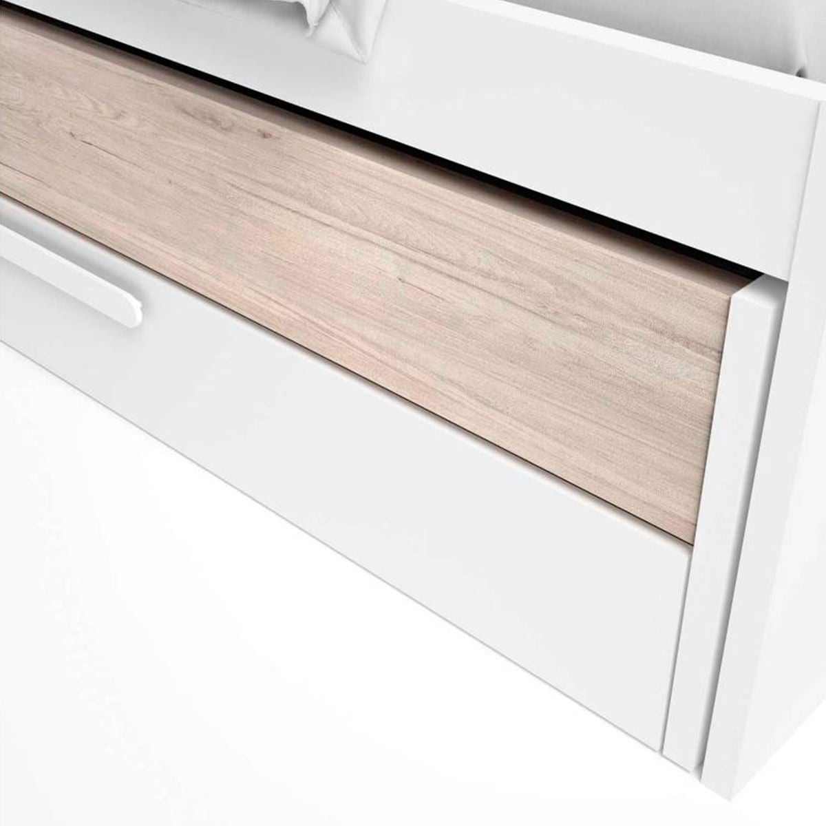 Cama nido Estelle cajón extraíble blanco mate/sahara 62x212x98 cm - 2