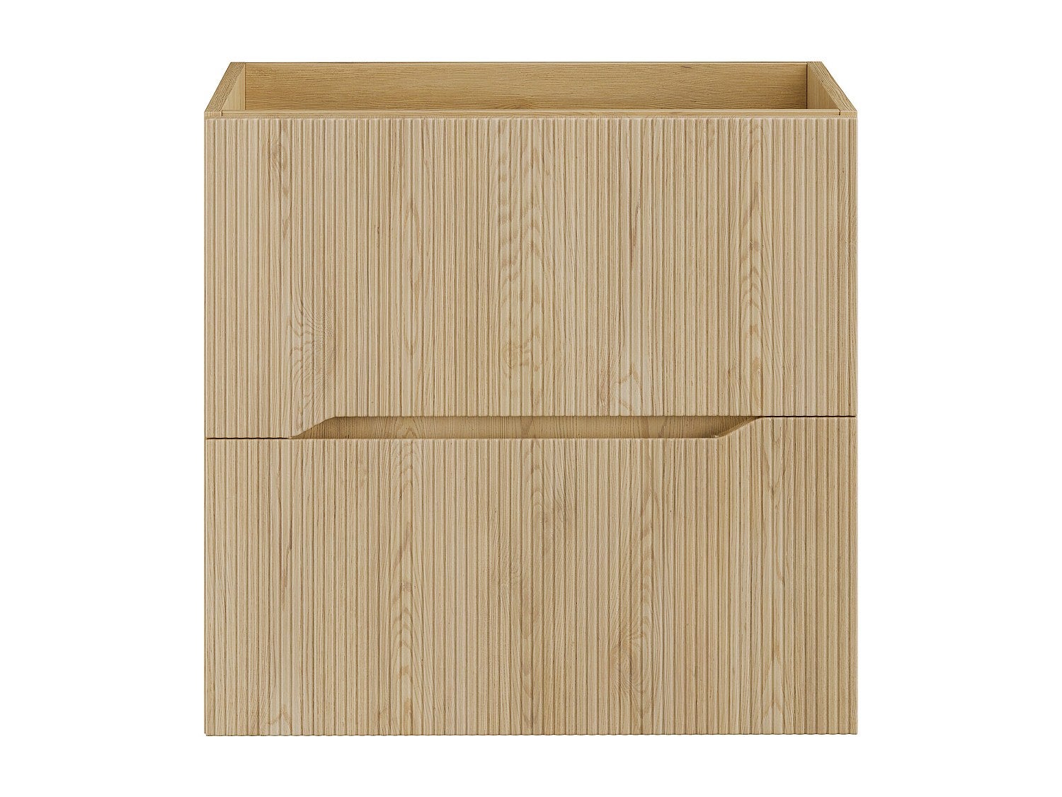 Meuble sous vasque suspendu strié - Naturel clair - L60 cm - ORISO - 4