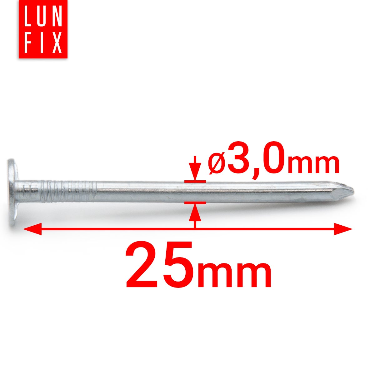 Gwoździe papowe 3x25 mm 1kg ok. 570szt. - 2