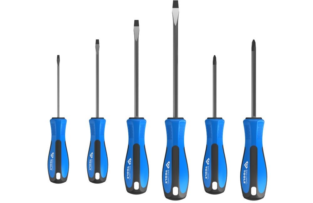 BRILLIANT TOOLS Zestaw wkrętaków 6 sztuk Płaski PH Phillips - BT031000