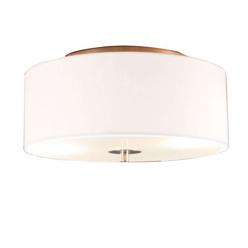 Qazqa nowoczesny plafon z tkaniny - Drum - kremowy, okrągły, max. 40w, e27, z 2 punktami świetlnymi, 30cm oświetlenie wewnętrzne