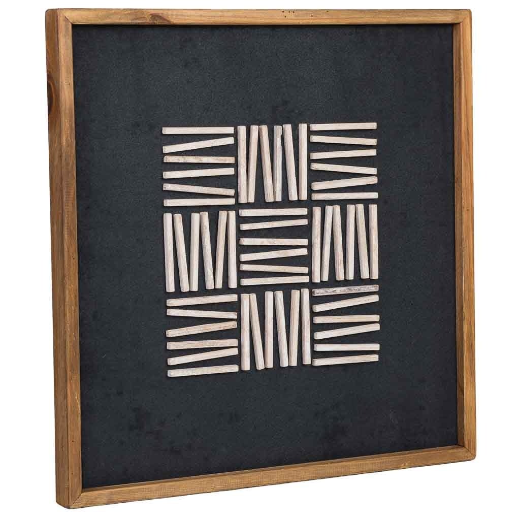Tableau artisanal en bois recyclé en relief 62 x 4 x 62h cm | Leroy Merlin