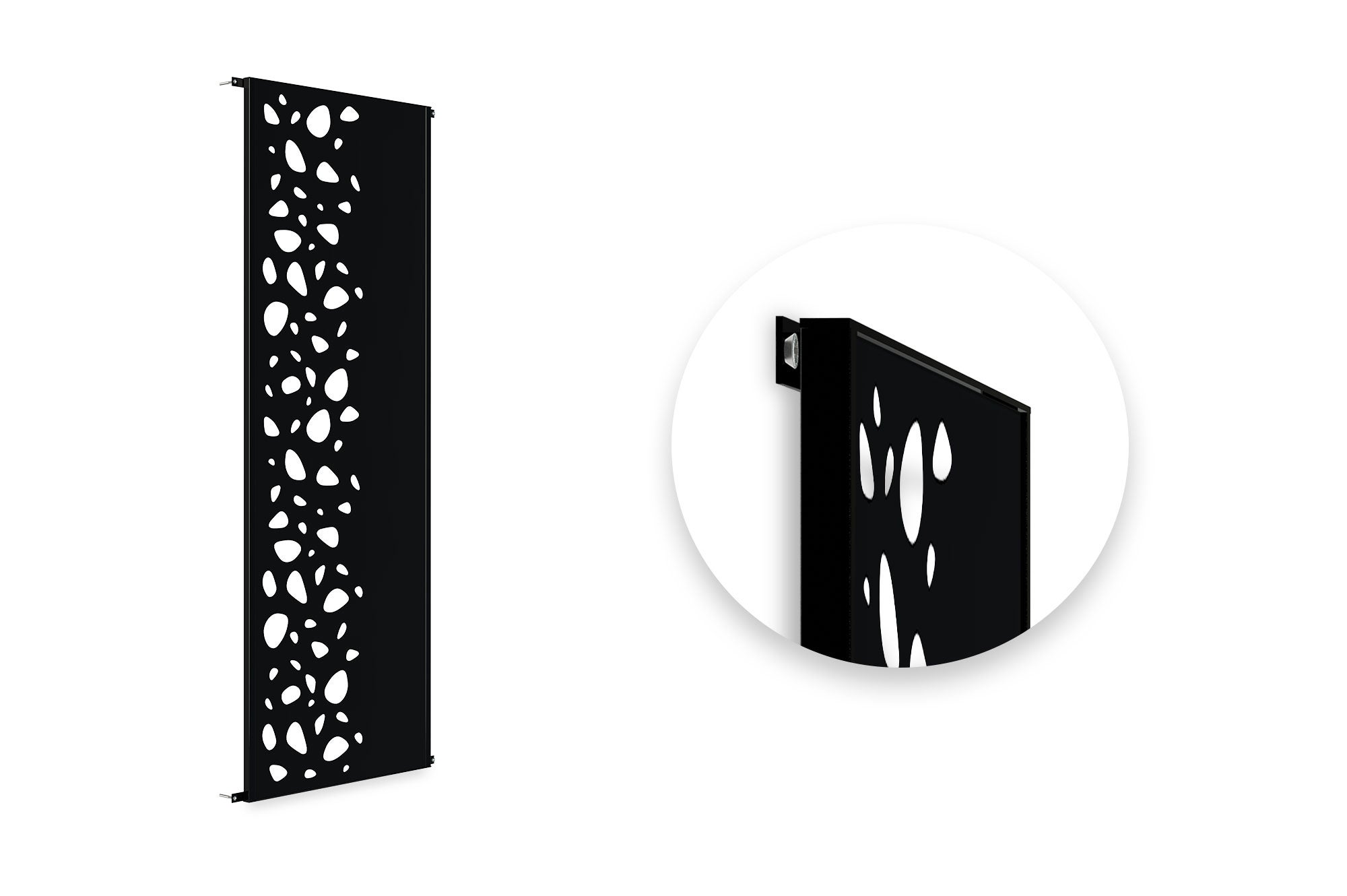 Lot de 2 panneaux décoratifs SUNNY Noir H.160cm motifs côté gauche - 6
