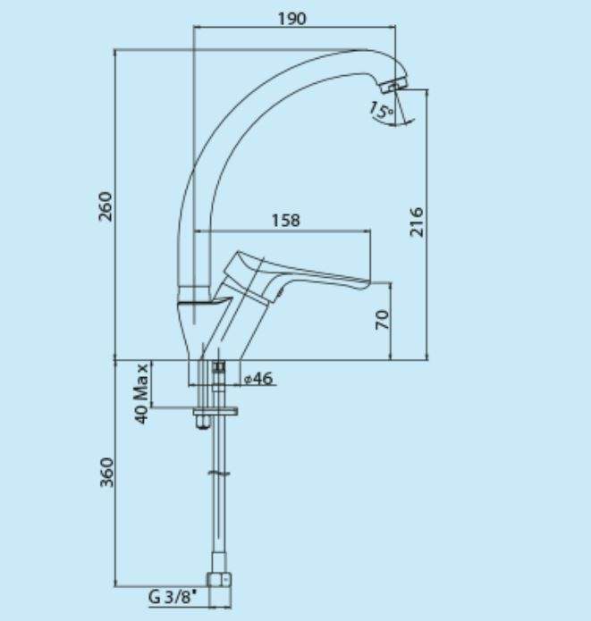 Miscelatore lavello cucina con bocca orientabile Piralla Ariel 0RE00104A16 - Cromo - 4