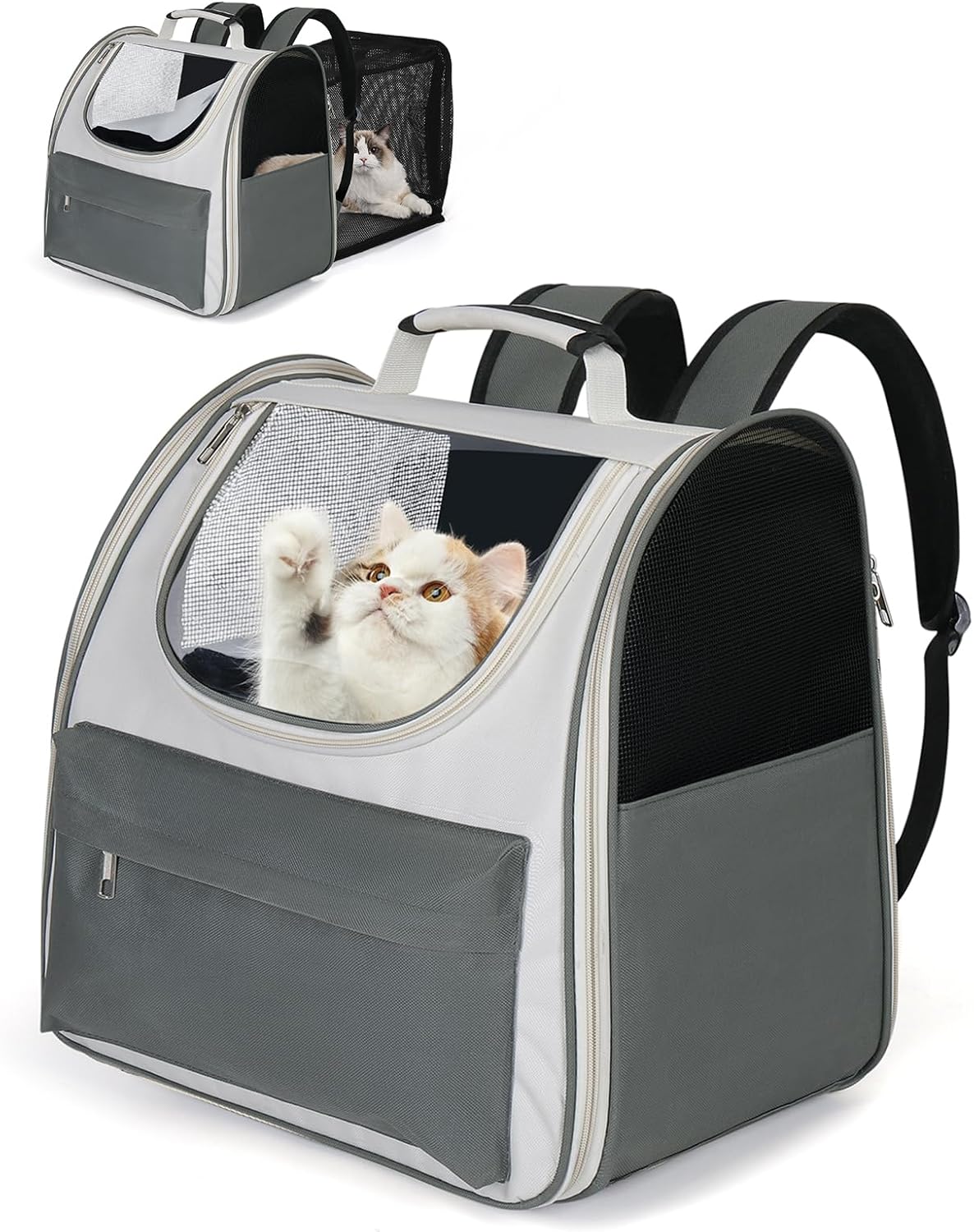 Sac à dos extensible pour chat et petit chien Sac de transport - Main Image